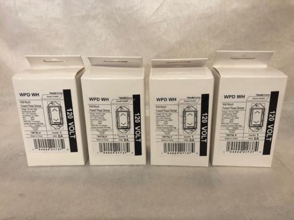 4 Pack- Contractor Select WPD Single Pole Phase Dimming Dimmer Switch - White