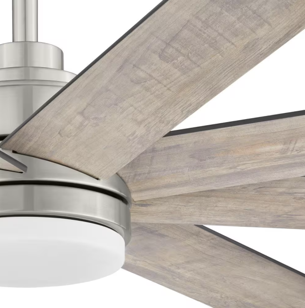Celene II 62 in. Indoor/Outdoor Brushed Nickel Ceiling Fan w/ White LED & Remote