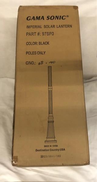 GAMA SONIC Imperial Cast Aluminum 79 in. Outdoor Weather Resistant Black Decorative Post Light Lamp Pole with 3 in. Fitter
