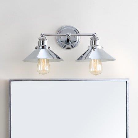 JONATHAN Y June 17.5 in. 2-Light Metal Chrome Vanity Light