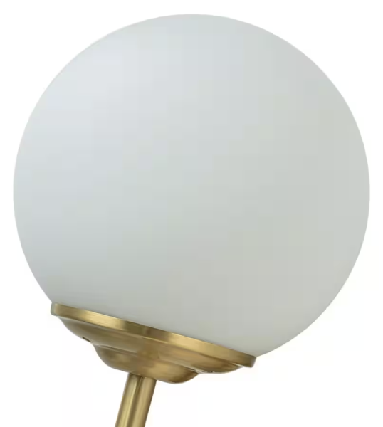 Nimbus 1-Light Cone-Shaped in Brushed Brass Gold Finish Bedroom Hallway Wall Sconce with Globe Milk Glass
