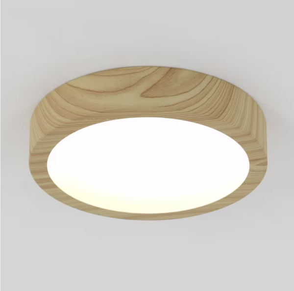 Artika Dryad 10 in. 16 Watt Modern Wood Integrated LED Flush Mount Ceiling Light Fixture for Kitchen or Bedroom