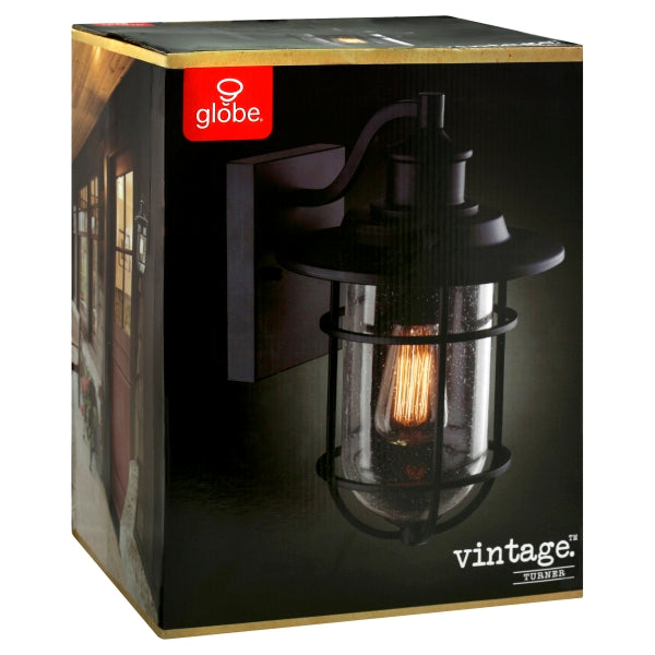 Globe Electric Turner 1-Light Natural Black Vintage Wall Sconce