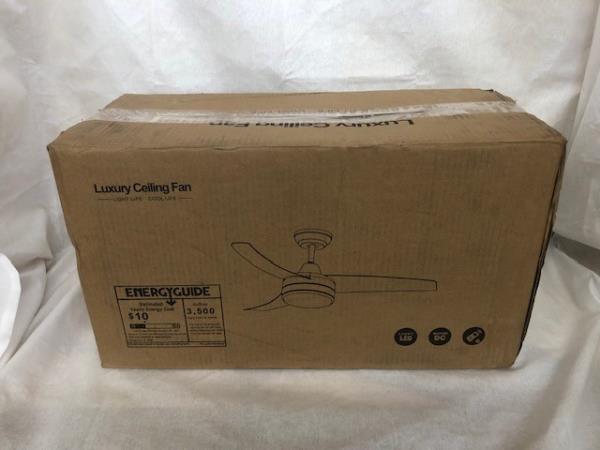 YUHAO Modern 42 in. Indoor Matte White Dimmable Ceiling Fan with Integrated LED, DC Motor and Remote Control