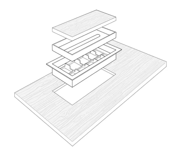 FITTES Framed Floor Vent (Lite) 4 in. x 12 in. Black