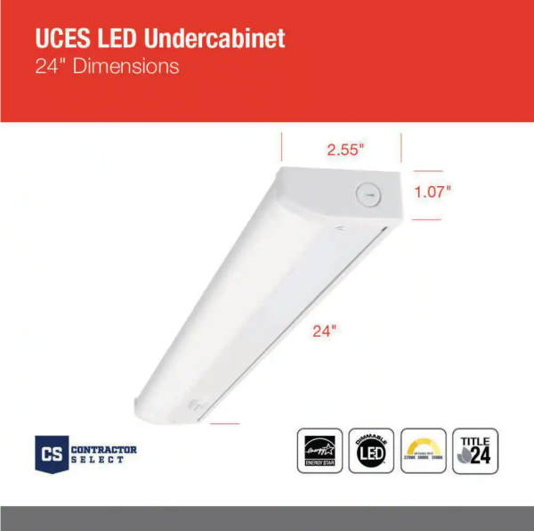 Juno Lighting Uces 24 in. Sww6 90Cri M6 Contractor Select Uces Switchable Cct 24 Integrated