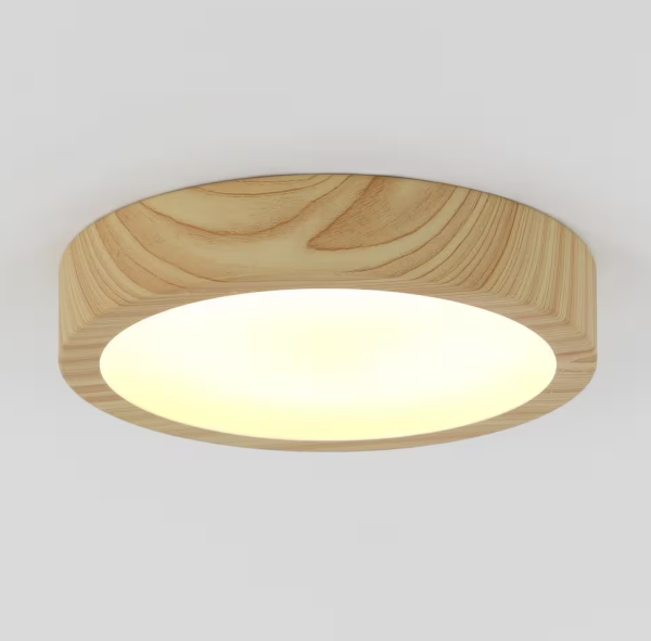 Artika Dryad 10 in. 16 Watt Modern Wood Integrated LED Flush Mount Ceiling Light Fixture for Kitchen or Bedroom