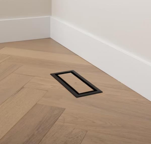 Aria Lite - Framed Floor Vent 4 in.x10 in. Black