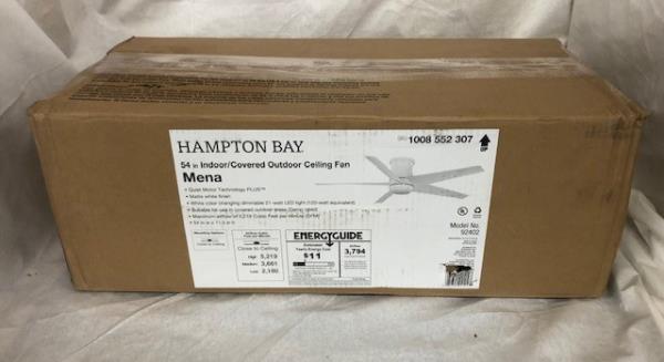 Mena 54 in. White Color Changing LED Indoor/Outdoor Hugger Matte White Ceiling Fan with Light and Remote