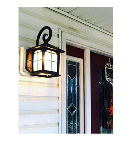 Home Decorators Brimfield 12.75 in. Aged Iron 1-Light Outdoor Wall Sconce