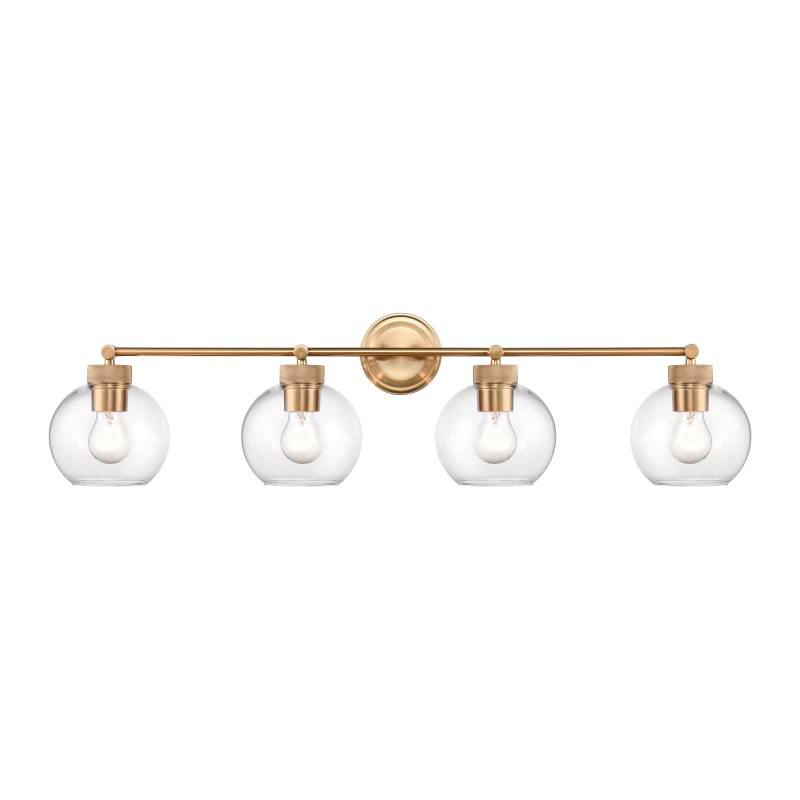 SIGNATURE HARDWARE Albury 35 in. 4-Light Brushed Gold Vanity Light