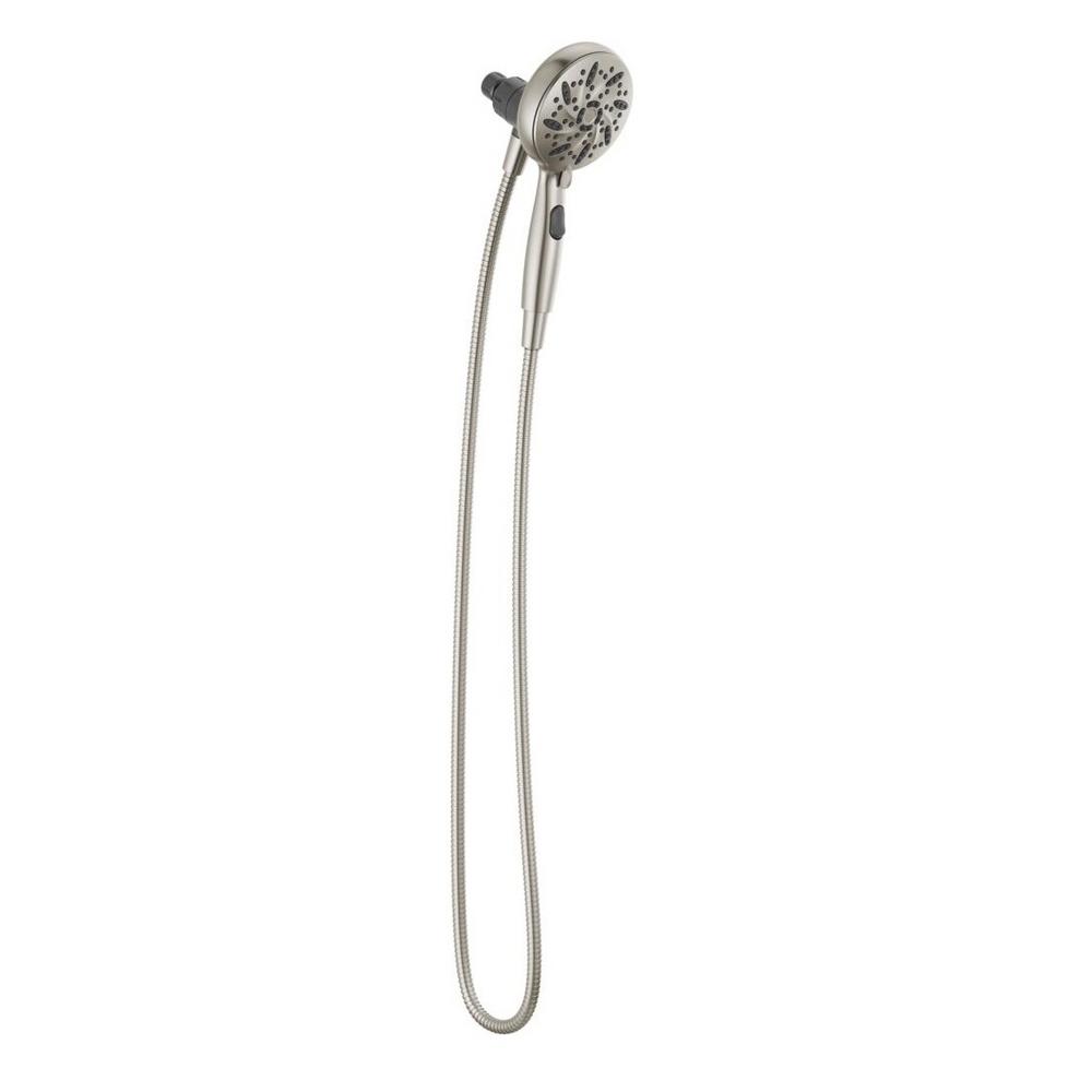 Delta SureDock Magnetic 6-Spray Patterns 1.75 GPM 4.94 in. Wall Mount Handheld Shower Head in Brushed Nickel