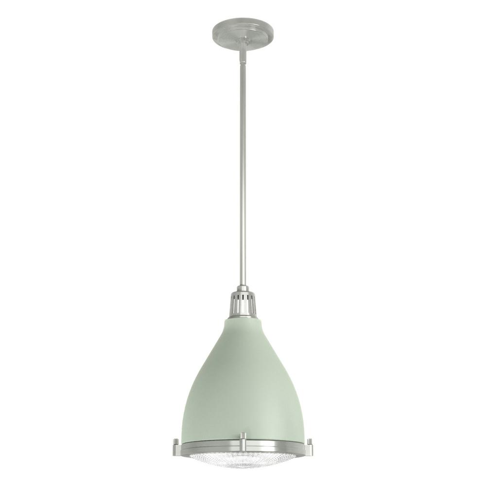 Hunter Bluff View 1 Light Soft Sage Island Pendant Light with Metal Shade Dining Room Light