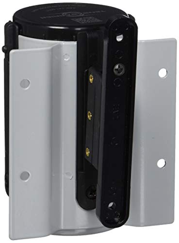 Tensabarrier 896-CON-92-STD-NO-G7X-B Concealed Mount Wall Unit with Panic Break Belt End, 2" Wide, 7'6" Length Dark Green Belt, 4.5" Height, 3.75" Wide, 2.75" Length, Dove Gray