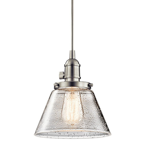 Kichler Avery Single Light 8" Wide Mini Pendant with Tapered Clear