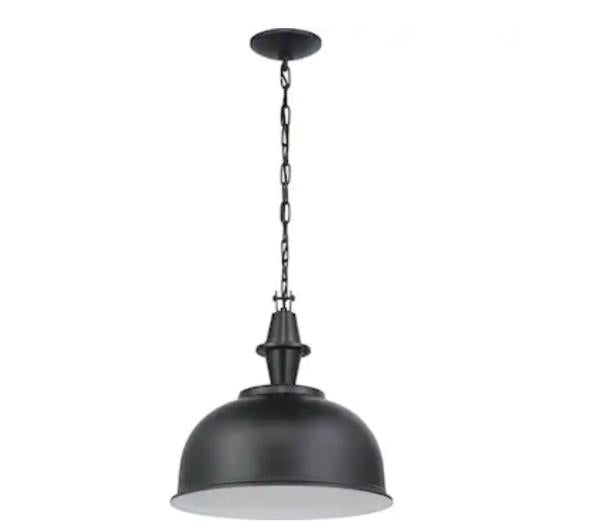 Progress Lighting Impress Black Industrial Dome Led; Hanging Pendant Light