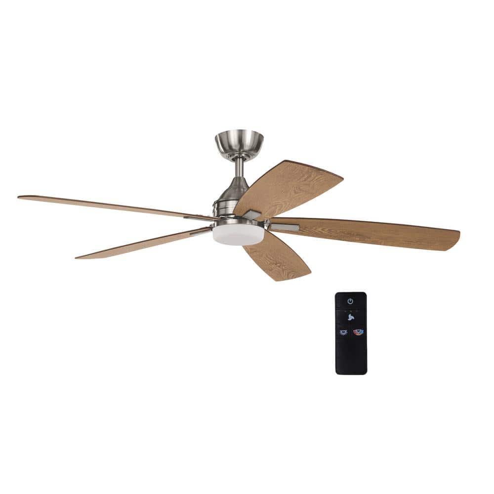 Beckford 52 in. Integrated LED Indoor Brushed Nickel Ceiling Fan with Remote