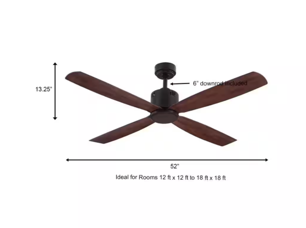 Kitteridge 52 in. Indoor Medium Wood Tone Ceiling Fan