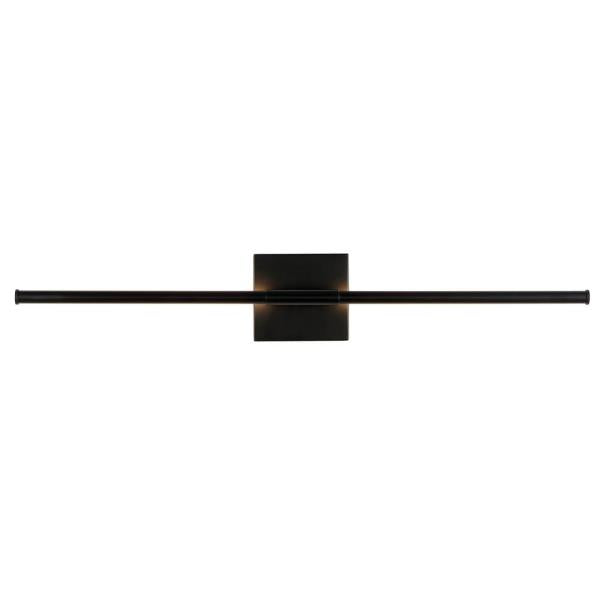 Makena 28 in. 1-Light Black Metal Dimmable Integrated LED Metal Wall Sconce