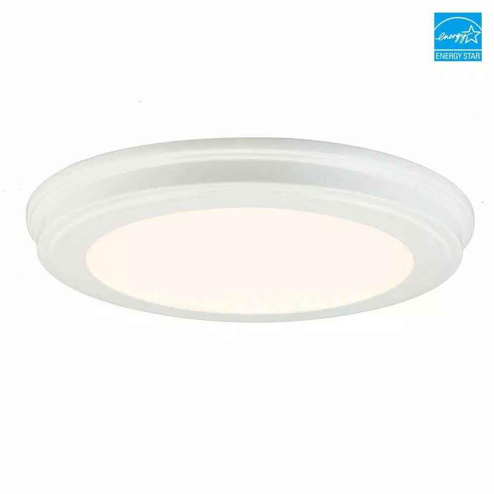 Commercial Electric 13 in. White Selectable LED Flush Mount JJU3011L-2/WHT