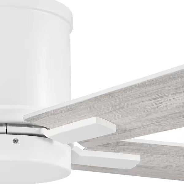 Grantway 48 in. Indoor/Covered Outdoor Matte White Low Profile Ceiling Fan Without Light with Pull Chain Included