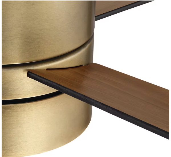 52 in. Indoor Natural Brass Ceiling Fan with Warm White Integrated LED and Remote Control