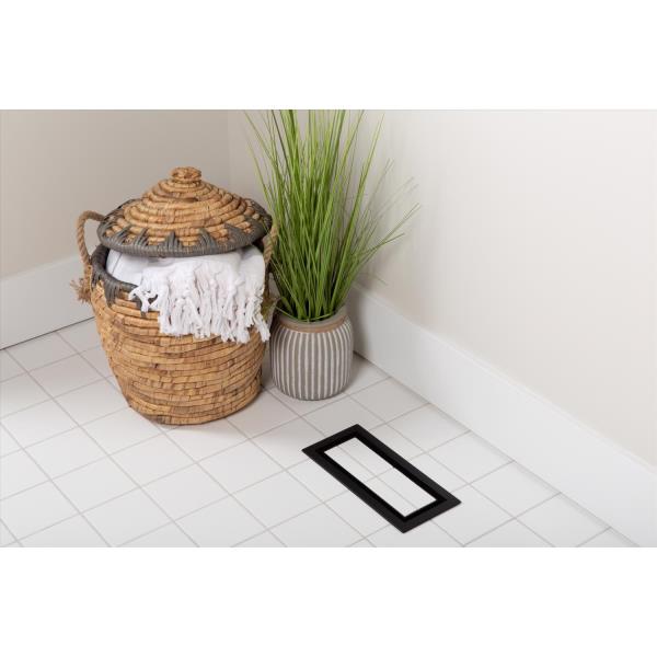 FITTES Framed Floor Vent (Lite) 4 in. x 12 in. Black