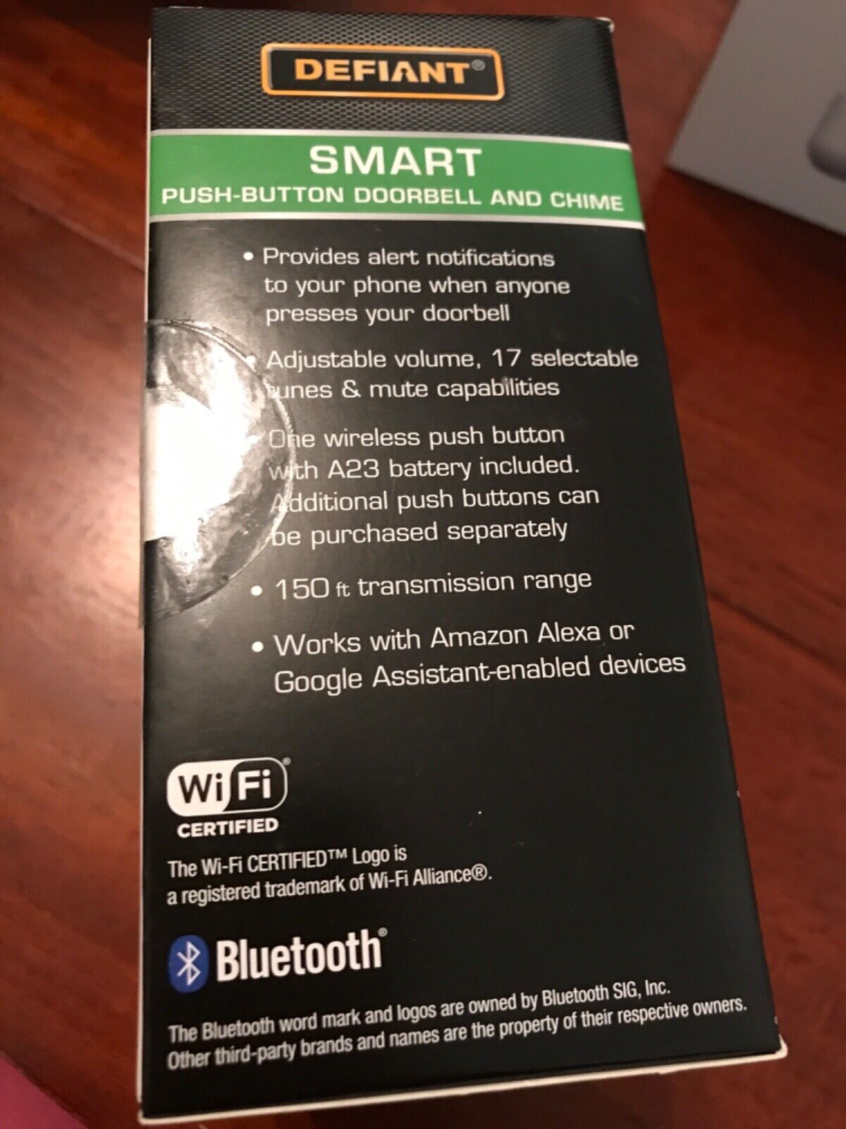 Defiant Wireless Wi-Fi Smart Plug-in White Doorbell Kit with Wireless Push Button Powered by Hubspace