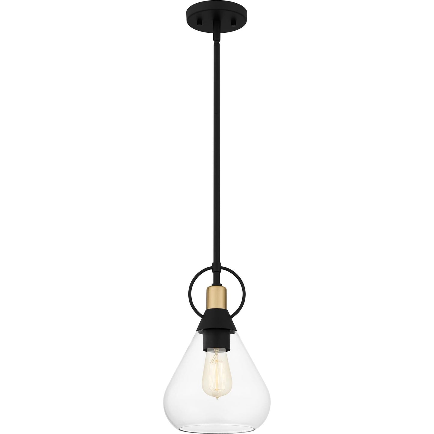 Quoizel Singh 1-Light Matte Black Shaded Mini Pendant Light