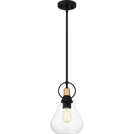Quoizel Singh 1-Light Matte Black Shaded Mini Pendant Light