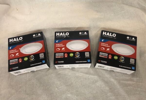 HALO 4 in. 2700K-5000K CCT Surface Integrated LED Downlight Recessed Light with White Round Trim