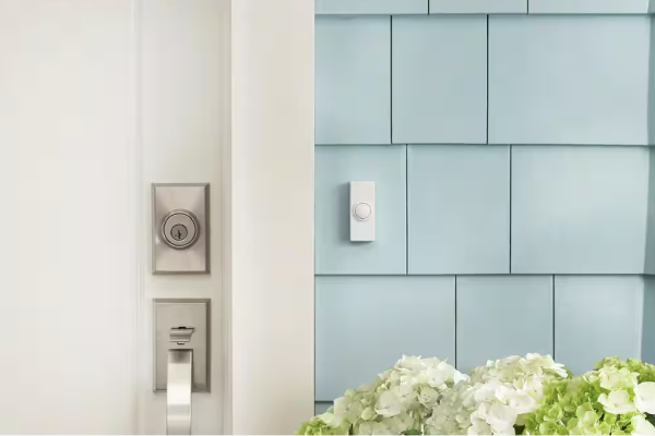 Defiant Wireless Battery Operated Doorbell Kit with Wireless Push Button, White