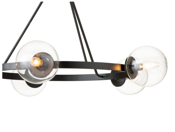 Presley 5-Light Black Chandelier with Clear Glass Shades