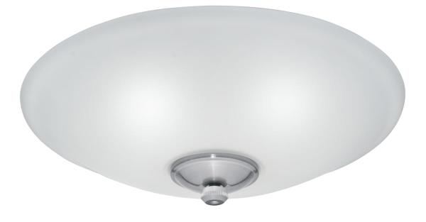 Low Profile Damp Rated Ceiling Fan Light Kit with Cased White Glass
