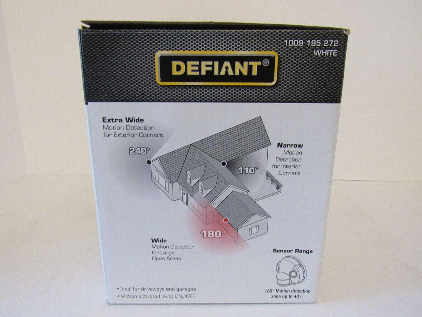 Defiant 180-Degree White Motion Activated Wired Outdoor 2-Head Dusk-to-Dawn LED Security Flood Light 1000 Lumens