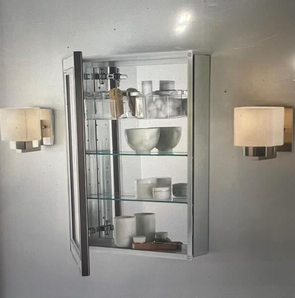 20.1 in. W x 26.1 in. H Rectangular Aluminum Medicine Cabinet with Mirror