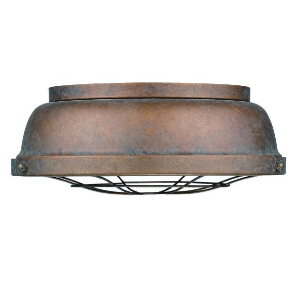 Golden Lighting Bartlett 2-Light Copper Patina Flush Mount