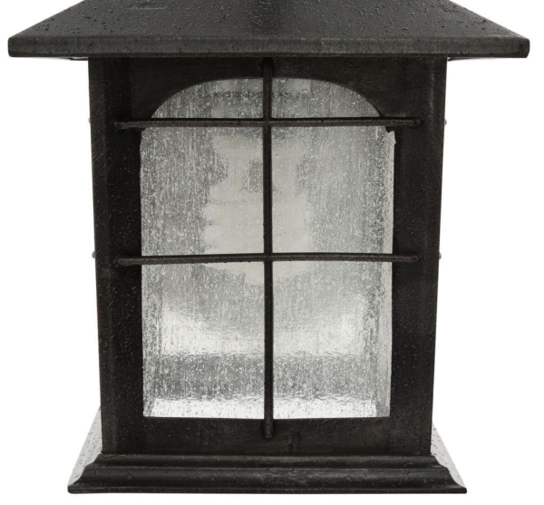 Home Decorators Brimfield 12.75 in. Aged Iron 1-Light Outdoor Wall Sconce
