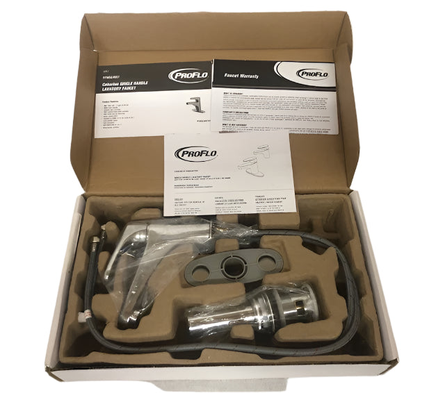 PROFLO Cabarton Chrome Single Hole Bathroom Faucet with Pop-Up Drain Assembly