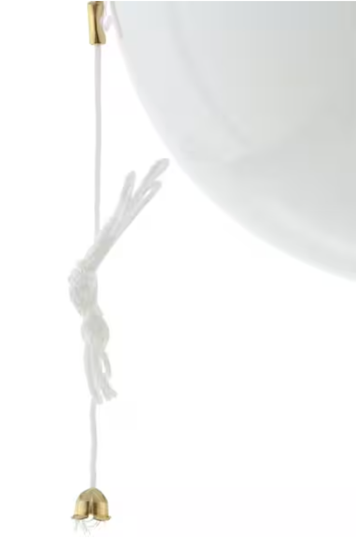 Hampton Bay 6 in. 1-Light White Globe LT Flush Mount with Pull Switch