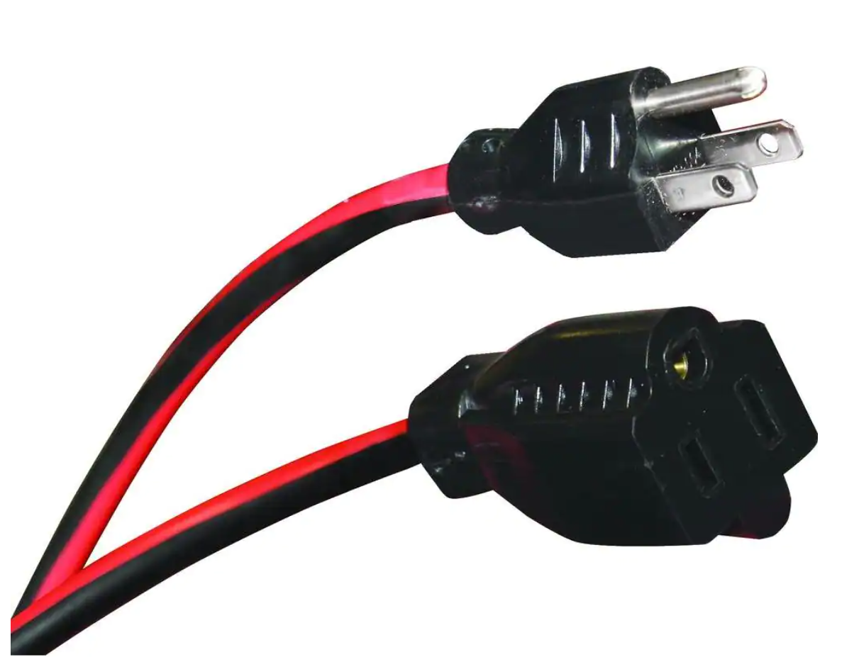 Husky 100 Ft. 16/3 Medium-Duty Indoor/Outdoor Extension Cord, Red and Black, RED/BLACK