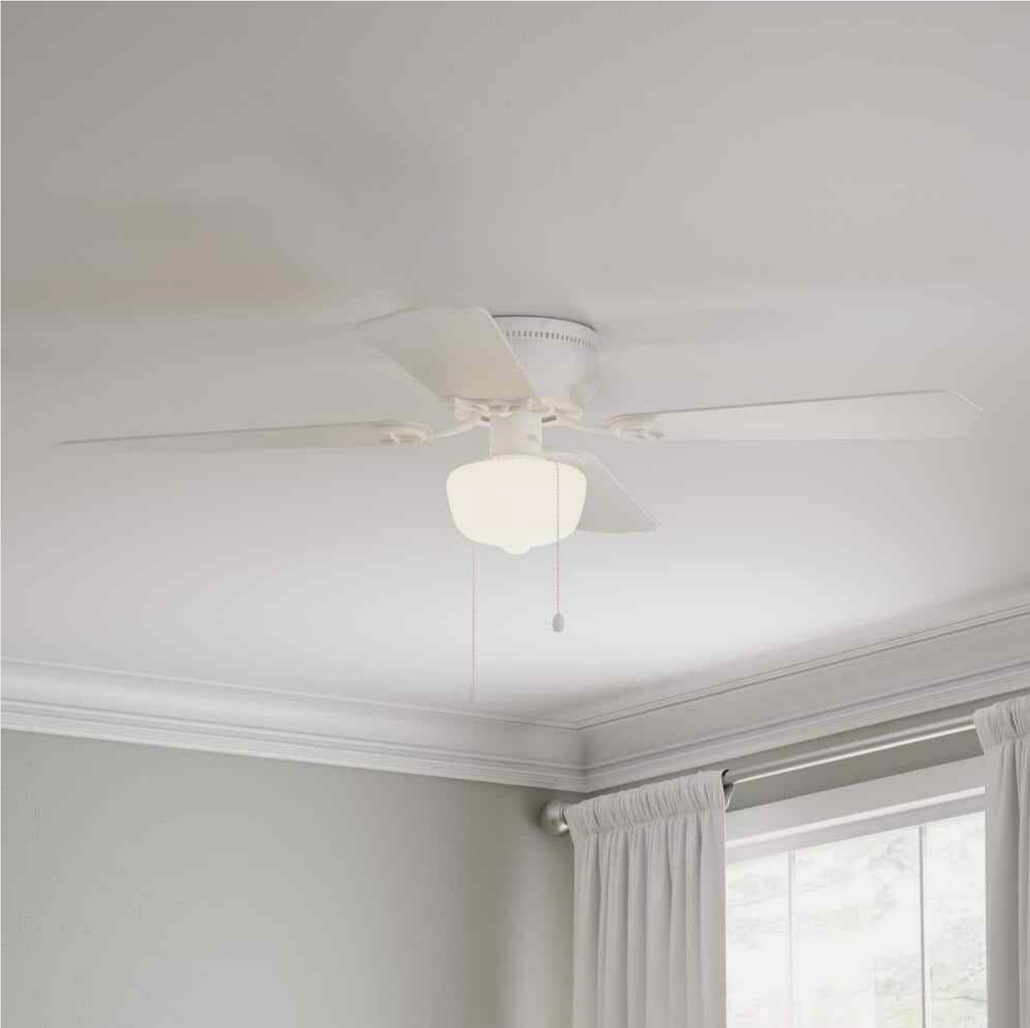 Littleton UB42S-WH-SH 42 in. LED Indoor White Ceiling Fan with Light Kit White
