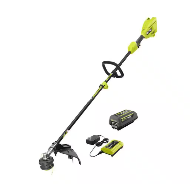 RYOBI 40V 15 in. Expand-It Cordless Battery Attachment Capable String Trimmer with 4.0 Ah Battery and Charger