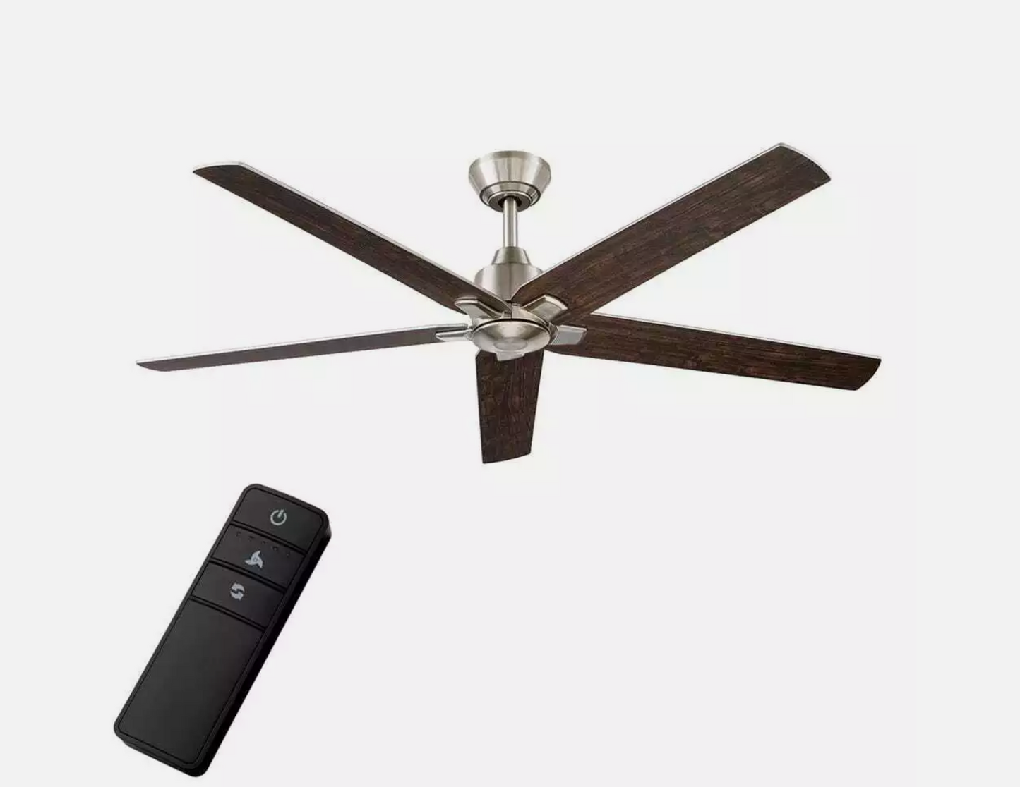 Hampton Bay Bellmore 56 in. Indoor Brushed Nickel Ceiling Fan w/ DC Motor+Remote
