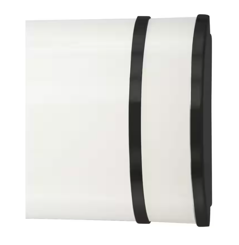 Minka Lavery Vantage 36 in. 1-Light Black CCT LED Vanity Light Bar with White Acrylic Shade