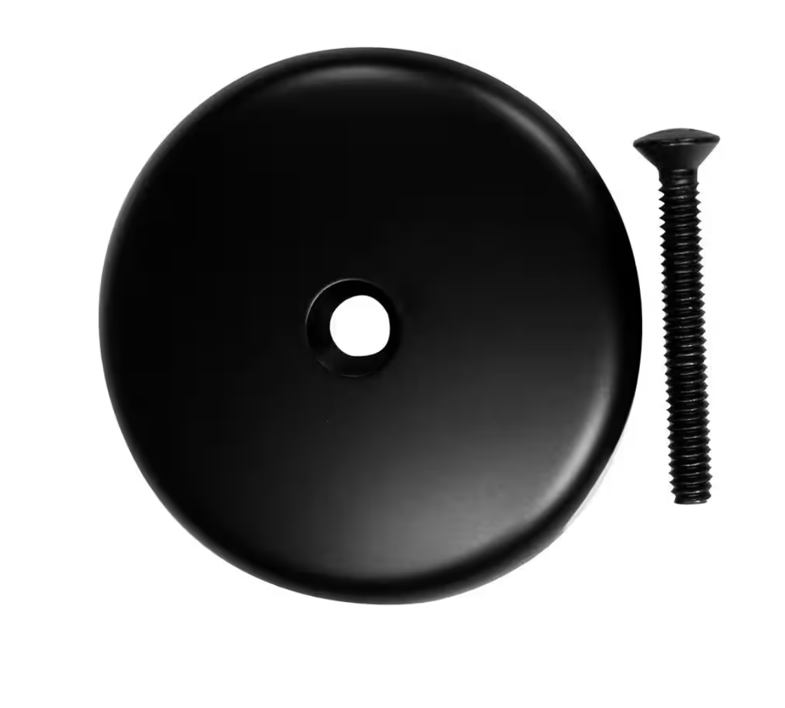 Westbrass D328-62 3-1/8 One-Hole Bathtub Overflow Faceplate and Screw Matte Black