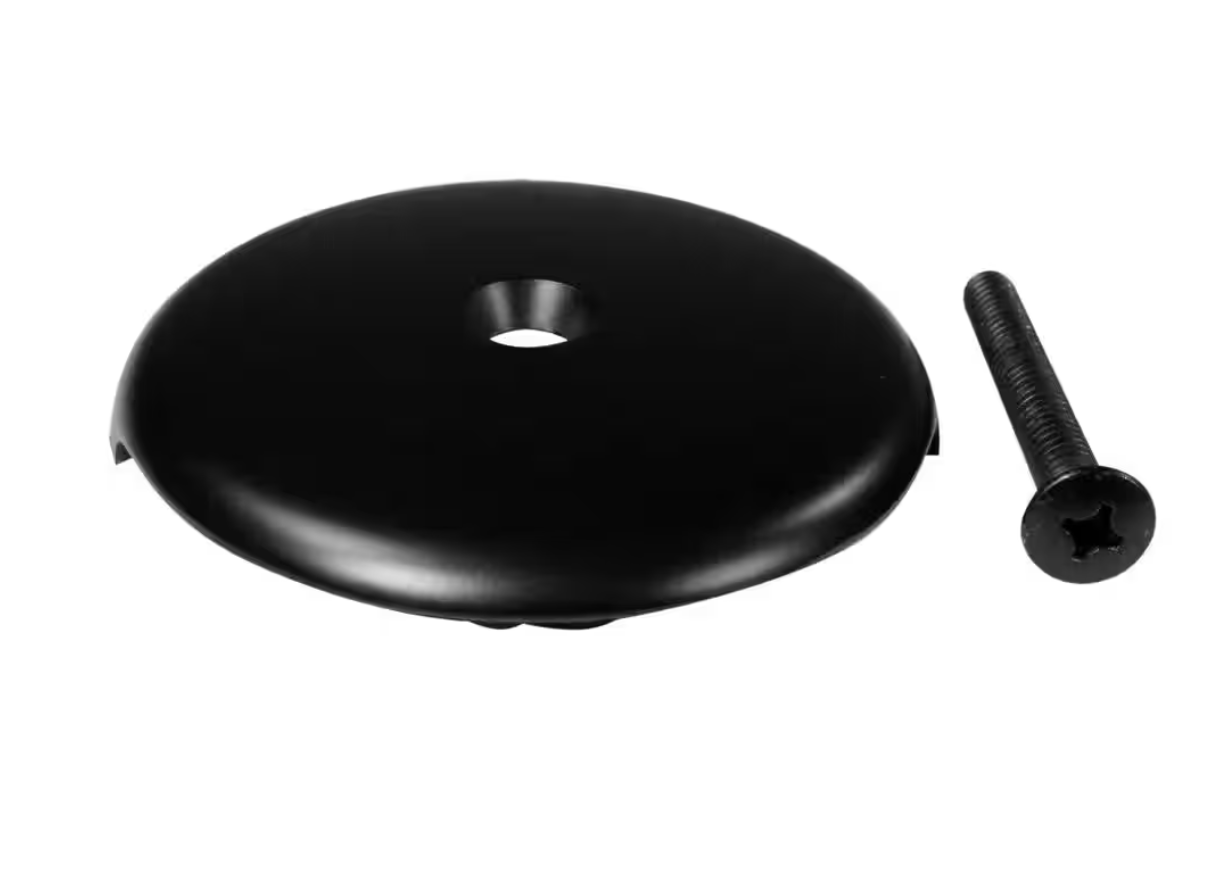 Westbrass D328-62 3-1/8 One-Hole Bathtub Overflow Faceplate and Screw Matte Black