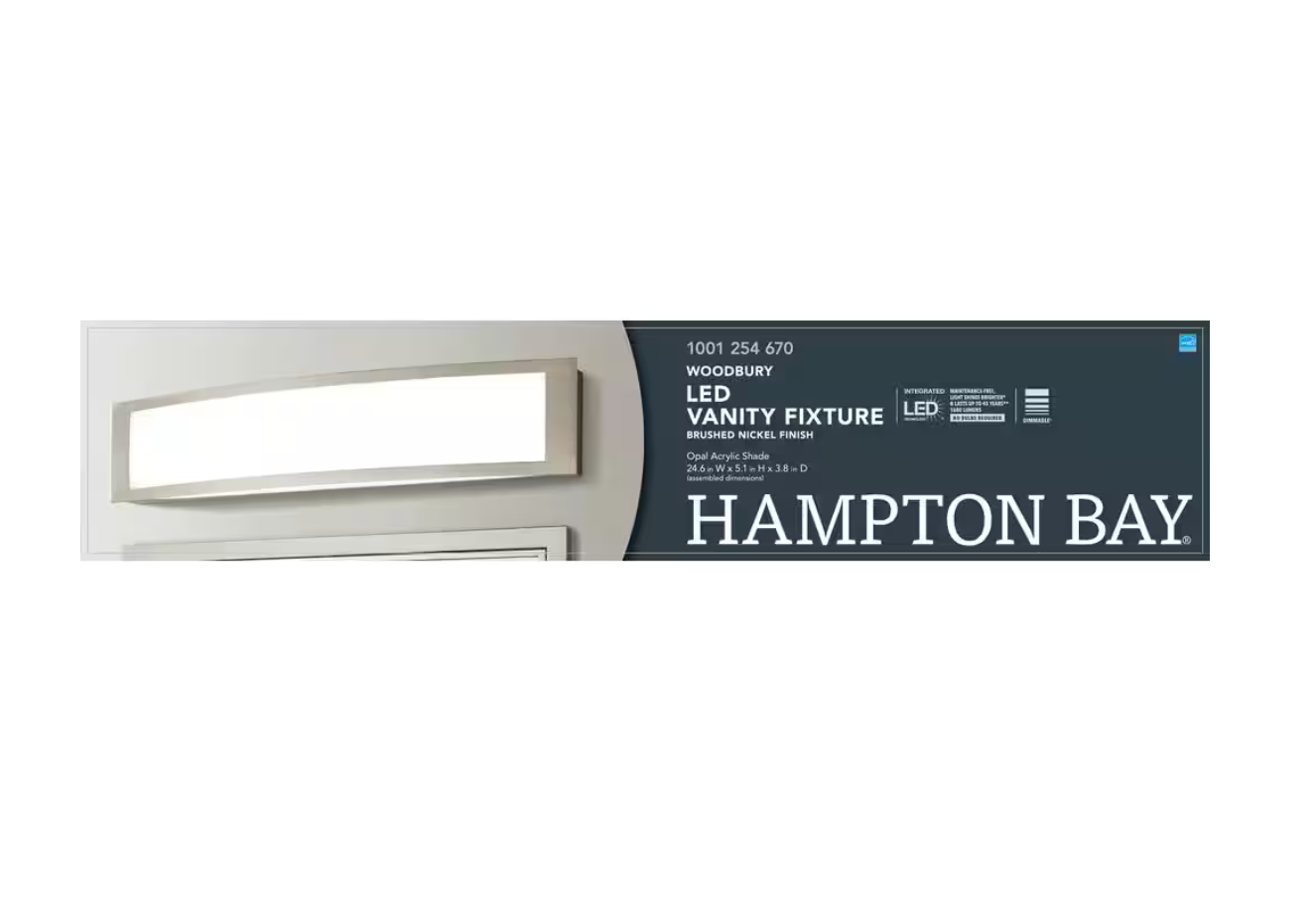 Woodbury 24.5 in. Brushed Nickel Linear LED Vanity Light Bar