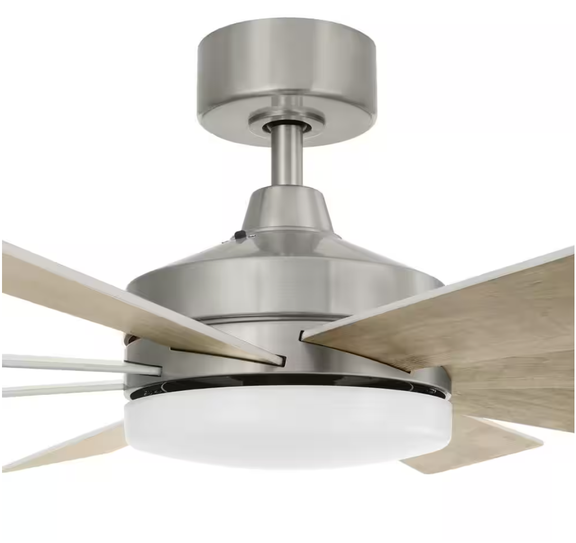 Bayla 52 in. Indoor Brushed Nickel Windmill Ceiling Fan with Adjustable LED Light and Remote Included