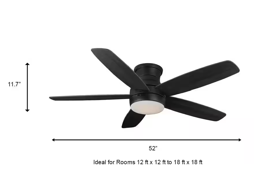 Home Decorators Collection Ashby Park 52 in. White Color Changing Integrated LED Matte Black Indoor Ceiling Fan with Light Kit and Remote Control